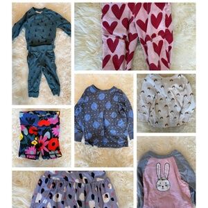 Hanna Andersson Girls 3T Lot 100% Organic Cotton GUC Shirts Sweats Skort Bike